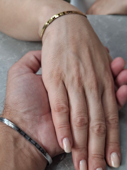 İtalyan Yassı Çift Bilekliği (2li Set)