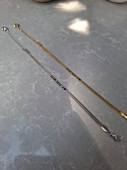 İtalyan Yassı Çift Bilekliği (2li Set)