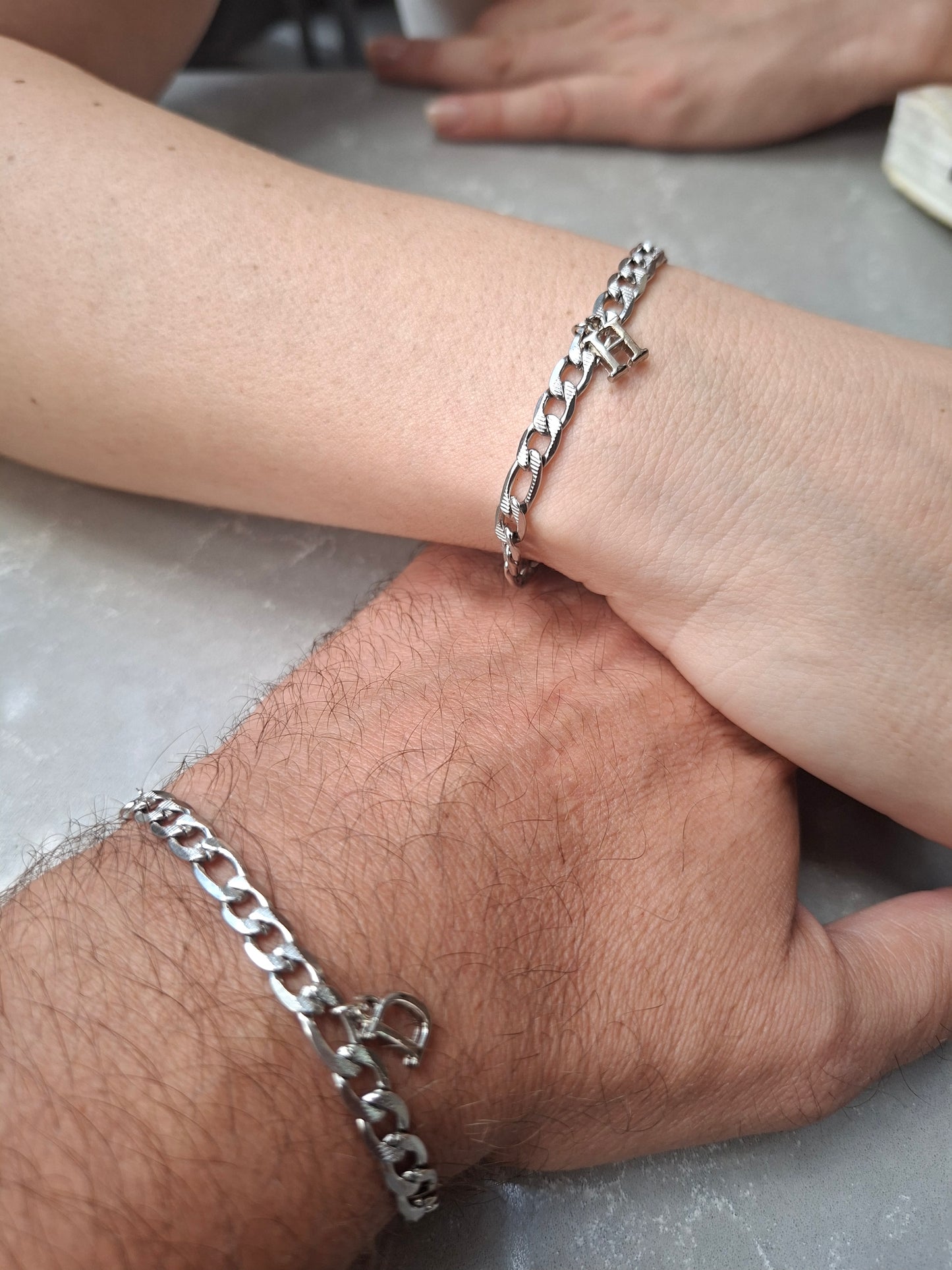 Harfli Çelik Çift Bilekliği (2li Set)