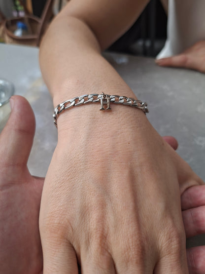 Harfli Çelik Çift Bilekliği (2li Set)