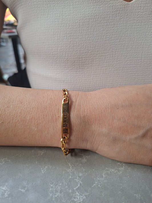 Çelik Plakalı Figora Bileklik