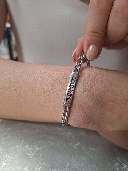 Çelik Plakalı Figora Bileklik