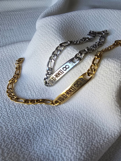 Çelik Plakalı Figora Bileklik