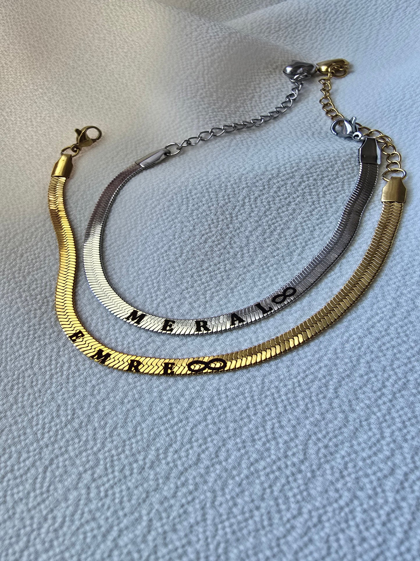 İtalyan Yassı Çift Bilekliği (2li Set)