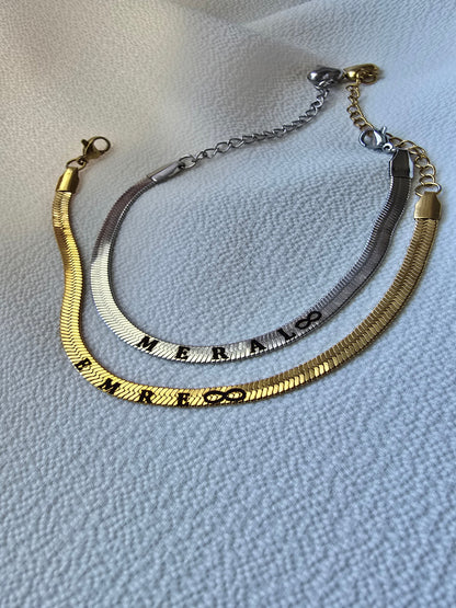 İtalyan Yassı Çift Bilekliği (2li Set)